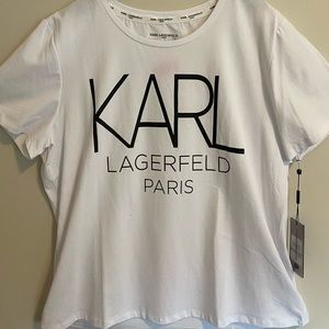 Karl Lagerfeld- White Logo Tee (XL)